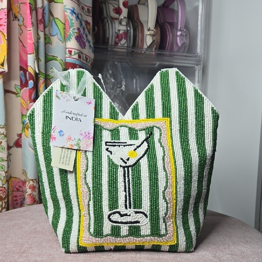 NWT Indian Beated Martini Shoulder Bag
